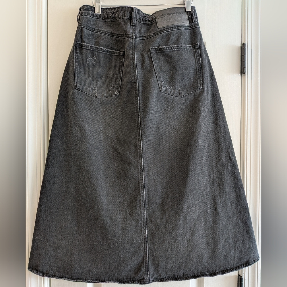 One Teaspoon X Free People Chain Midi Skirt Black Grunge Gothic Biker Size 25 - Picture 10 of 16